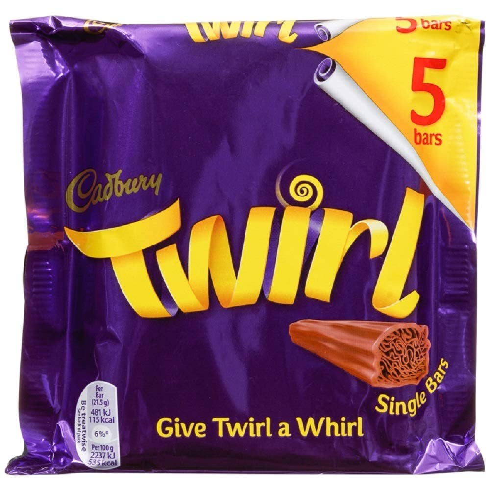 Cadbury Twirl 5pack 20x107.5G($2.49/unit)