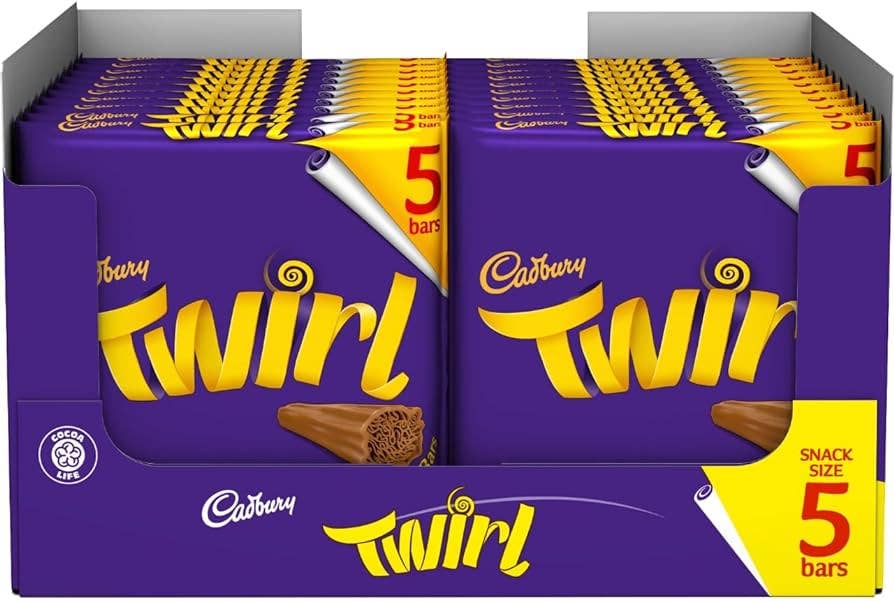 Cadbury Twirl 5pack 20x107.5G($2.49/unit)