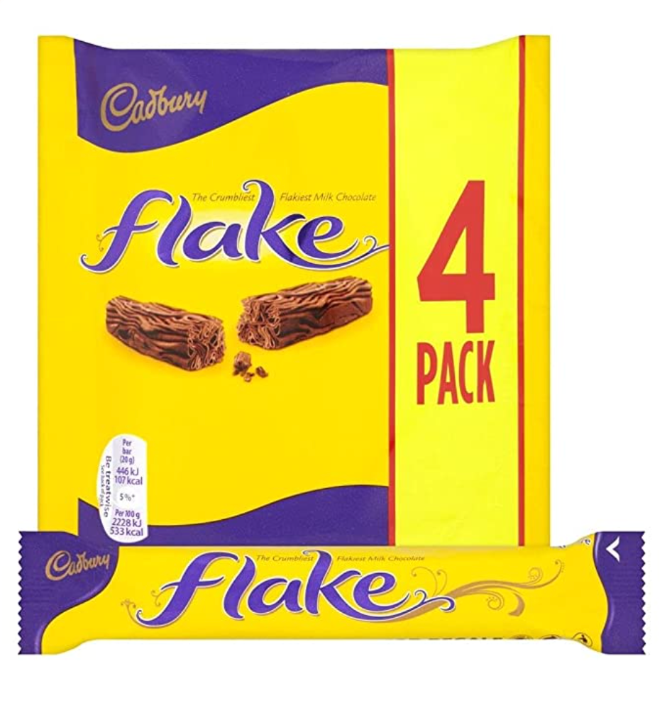 Cadbury Flake 4pk Chocolate 20x80g ($1.99/Unit)