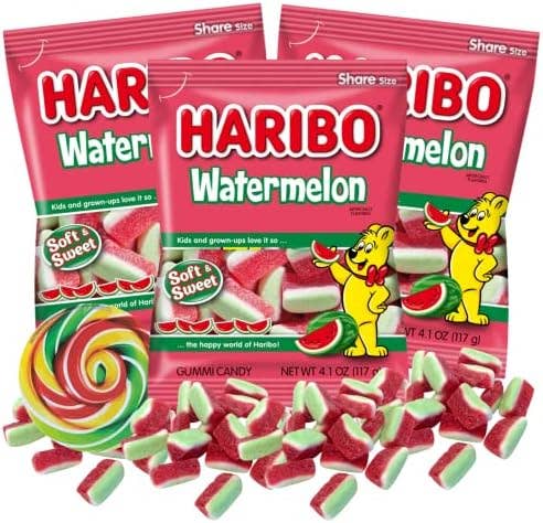 Haribo Watermelon Gummy Candy 4.1oz Bag (Pack of 12) ($25/Unit)