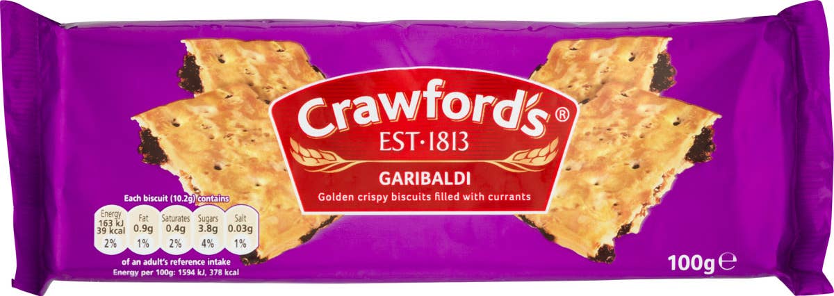 Crawfords Garibaldi Biscuits 12x100g ($1.90/Unit)