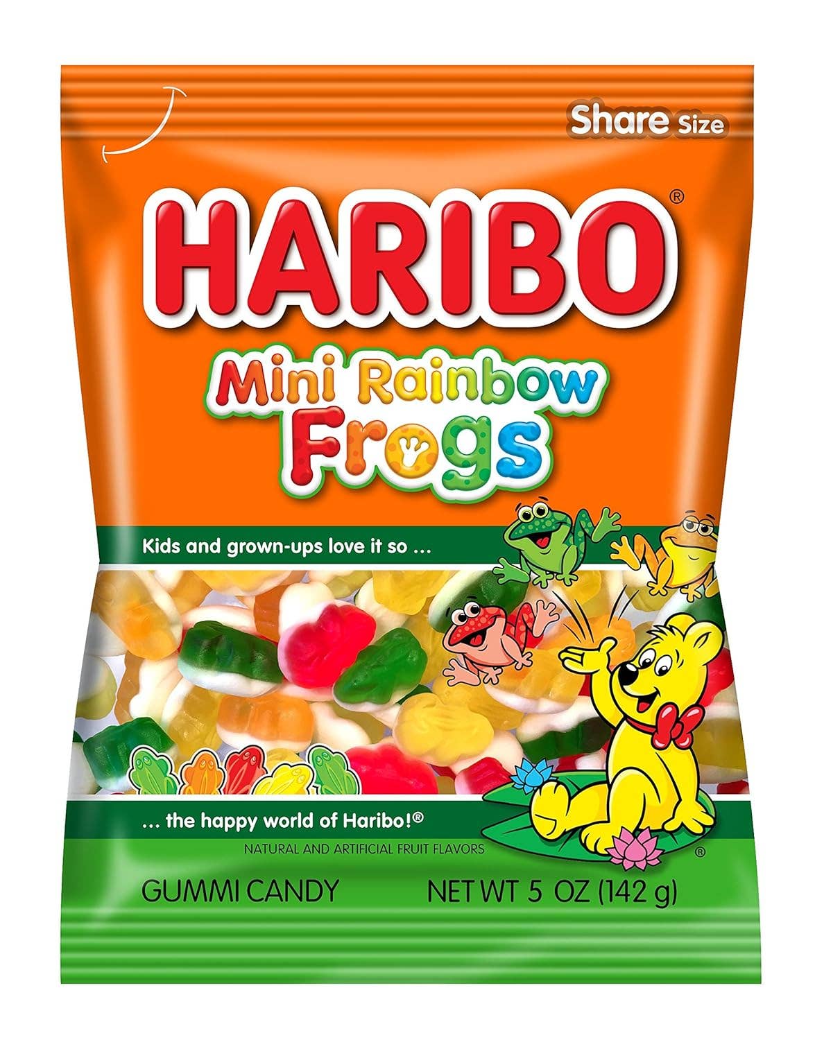 HARIBO Gummi Candy Mini Rainbow Frogs 5 oz. Bag Pack of 12 ($2.25/Unit)