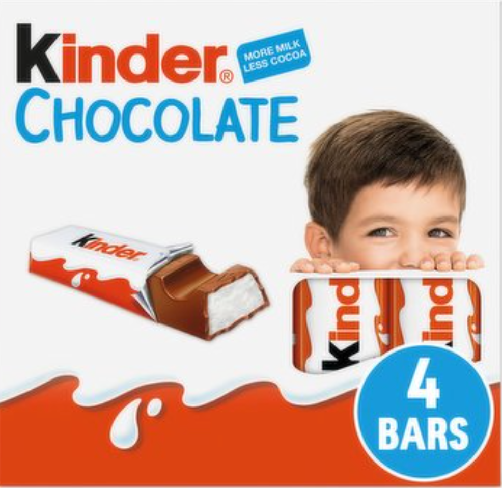 KINDER Chocolate Boxes 20x50g ($1.50/Unit)