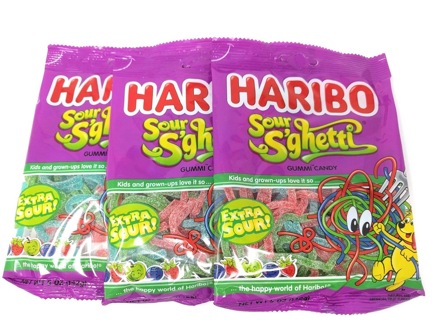 HARIBO Gummi Candy Sour S’ghetti 5 oz. Bag (Pack of 12) ($2.25/Unit)